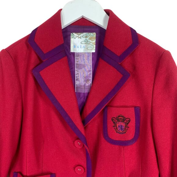 Baia Red purple Suit Jacket with Classic Fit and Versatile Style Boxy Fit sz8 - Picture 12 of 16